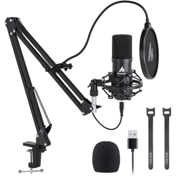 USB Microphone,192KHZ/24Bit Plug & Play PC Computer Podcast Condenser Cardioid - Picture 1 of 6